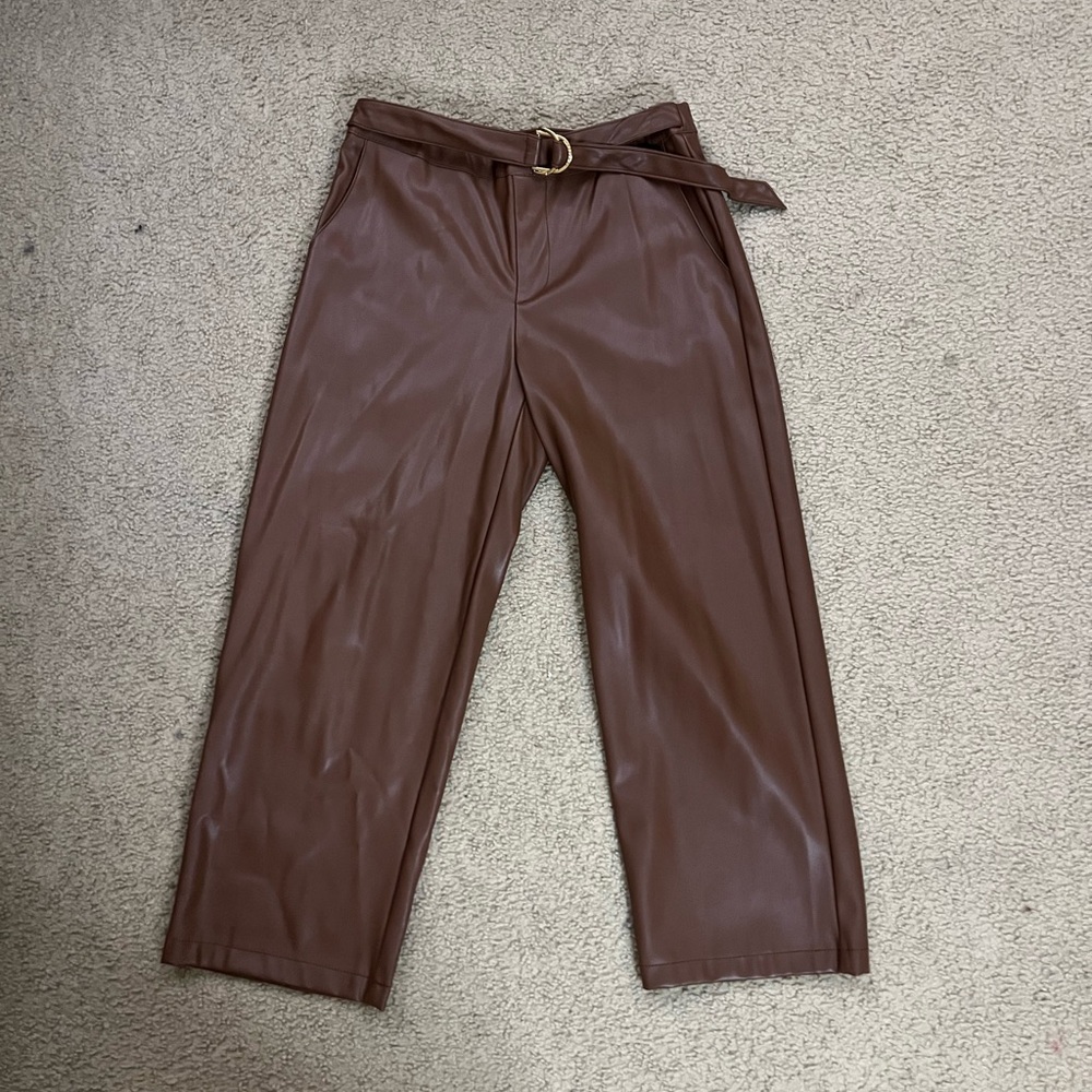 Andrew Marc Tan Faux Leather women’s Pants